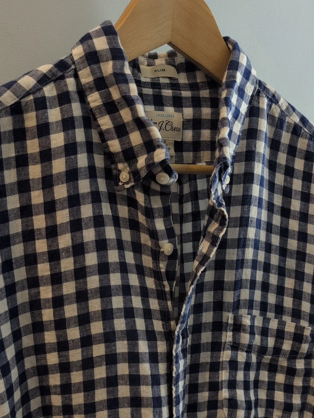 J. Crew Mens Large Slim 100% Linen Long Sleeve Button Down Shirt Style #K7899